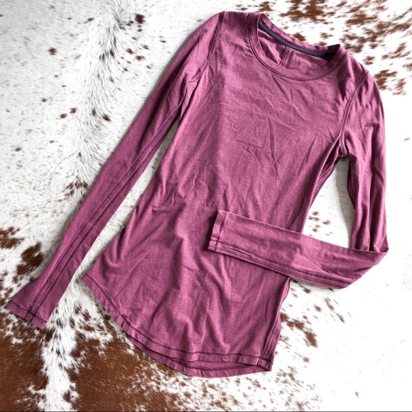 lululemon athletica Tops - Lululemon burgundy long sleeve tee shirt